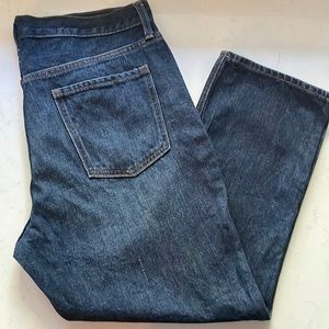 New Old Navy Slouchy Straight dark wash cropped jeans